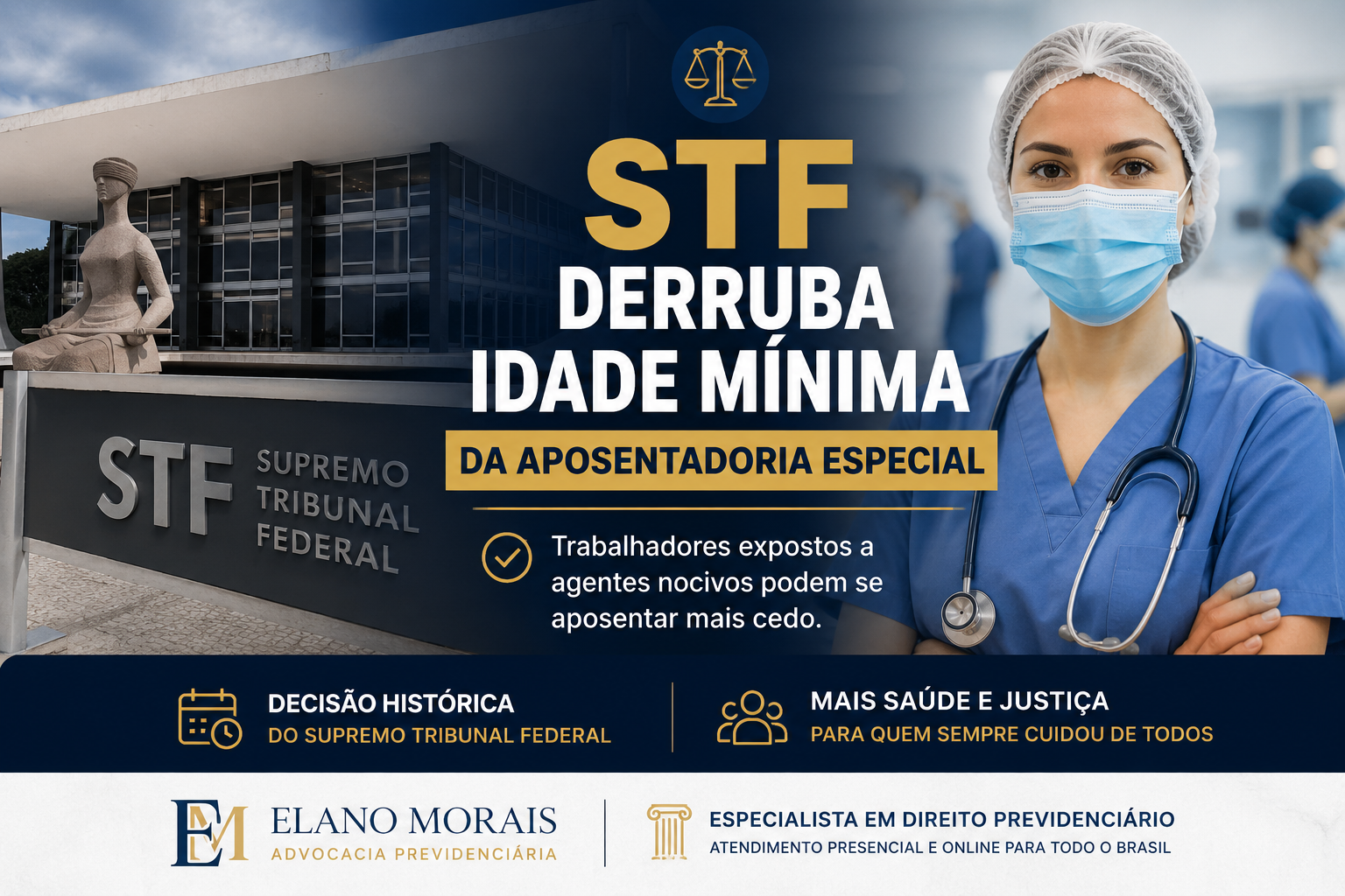 STF derruba idade mínima da aposentadoria especial: entenda o que muda para os trabalhadores expostos a riscos.